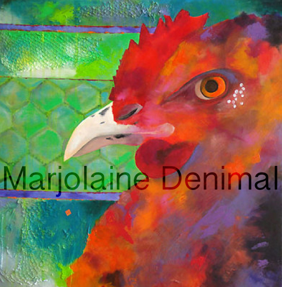 POULE 80x80cm