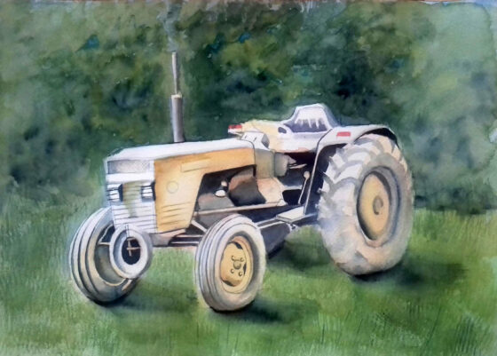 Tracteur aquarelle