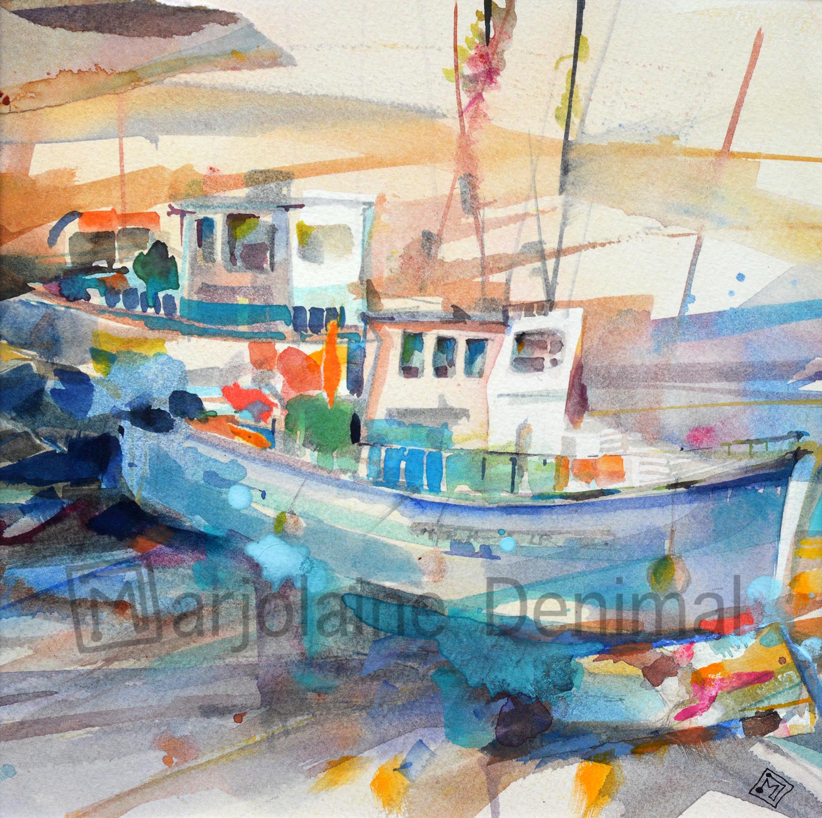 bateaux aquarelle