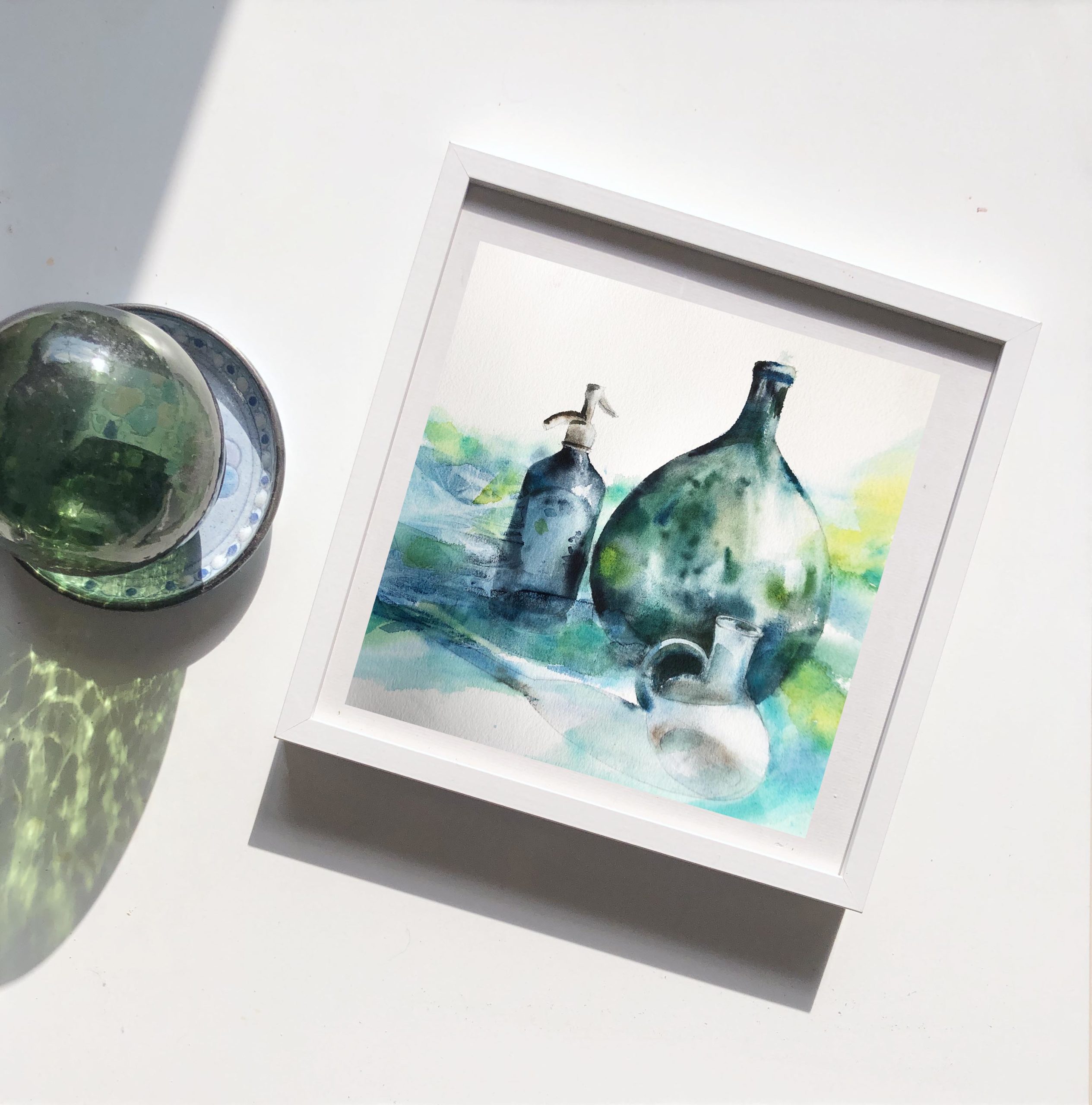 pot en verre en aquarelle