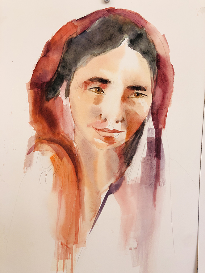 PORTRAIT AQUARELLE TIBET 2