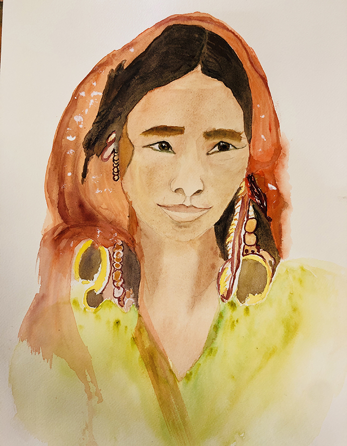 PORTRAIT AQUARELLE TIBET 7