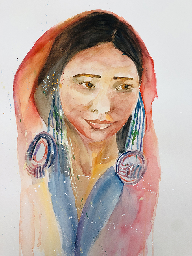 PORTRAIT AQUARELLE TIBET